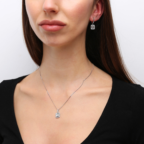 Gold-Ohrringe 585 ovale Rubine Diamanten 0,71 ct