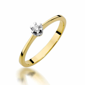 Verlobungsring aus Gold mit einem 0,04-karätigen Diamanten