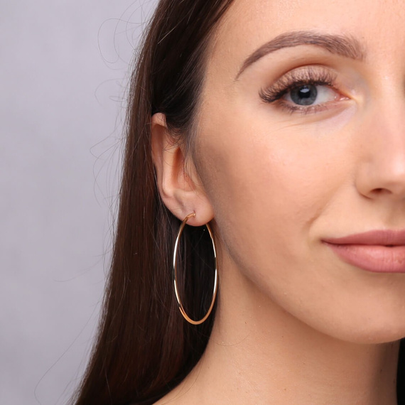 Große goldfarbene Ohrringe 5 cm 585