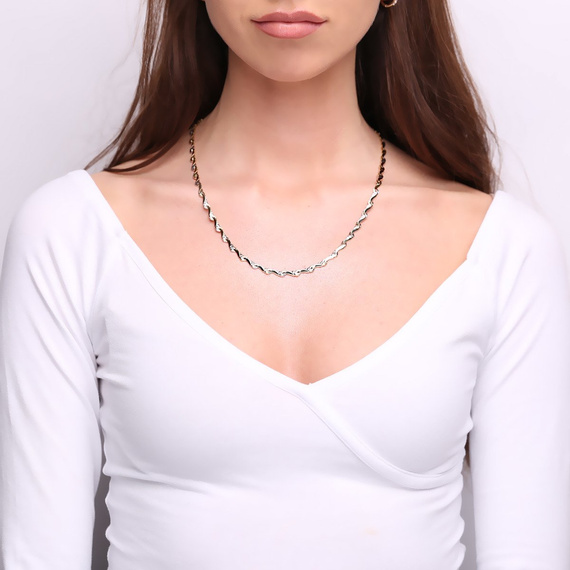 Damen Gold Halskette Halskette 585 Weiß und Gelbgold 50 cm