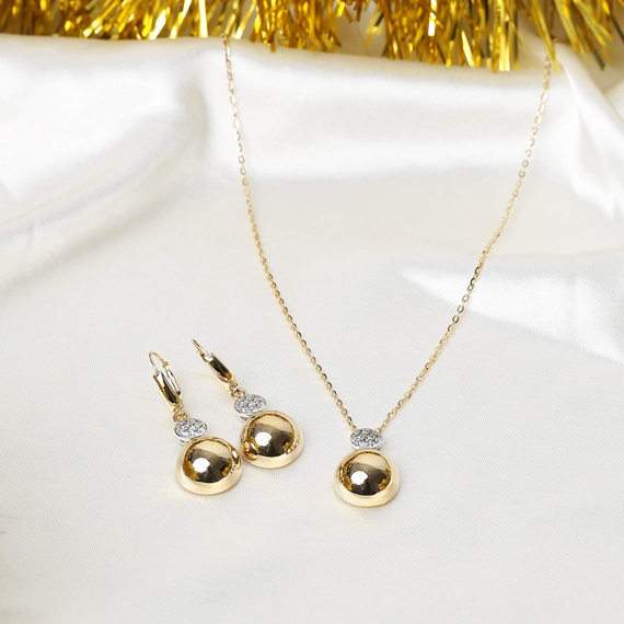 Goldanhänger Ohrringe 585 ovale durchbrochene englische Schließe