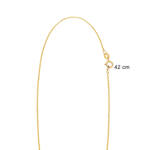 Gold 585 Kreuz Halskette mit Hämatit Perlen 42 cm Nyks