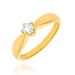 Goldring 585 runder Zirkoniumdioxid