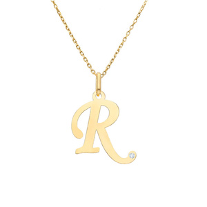 Gold-Anhänger 585 Buchstabe schräg A