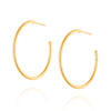 Gold 585 schlichte ovale Ohrringe auf einem 4 cm langen Stift