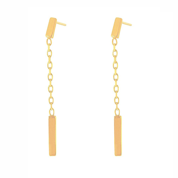 Gold lange Kette Anhänger Ohrringe 585 auf Stick