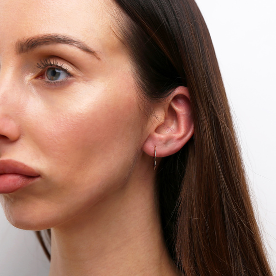 Gold 585 Diamant Kreis Ohrringe Durchmesser 3 cm