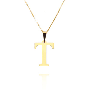 Gold-Anhänger 585 einfacher Buchstabe T Höhe 2 cm