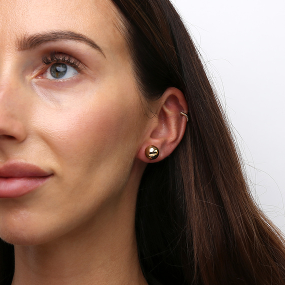 Gold glatte Kugel Ohrringe 3 mm kleine Post