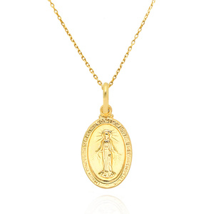 Goldener Anhänger 585 oval wunderschöne Medaille der Muttergottes von Tschenstochau