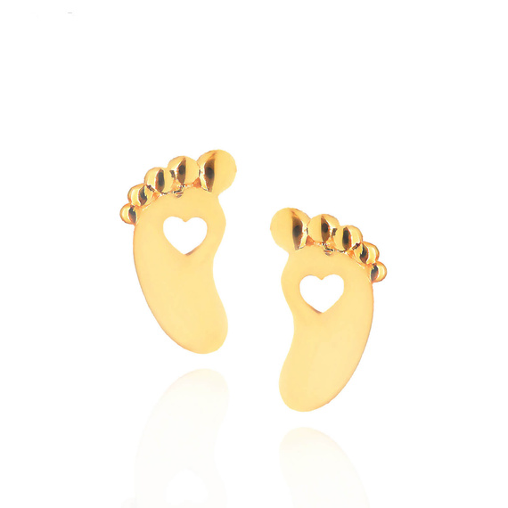 Goldene Ohrringe glatt 585 mit Herz für Mama