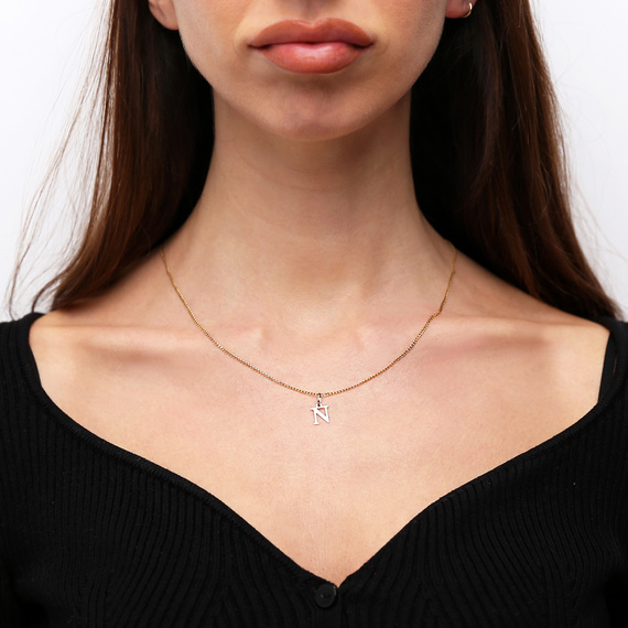 Goldanhänger 585 einfacher Kleinbuchstabe H