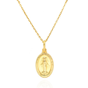 Goldener Anhänger 585 oval wunderschöne Medaille der Muttergottes von Tschenstochau