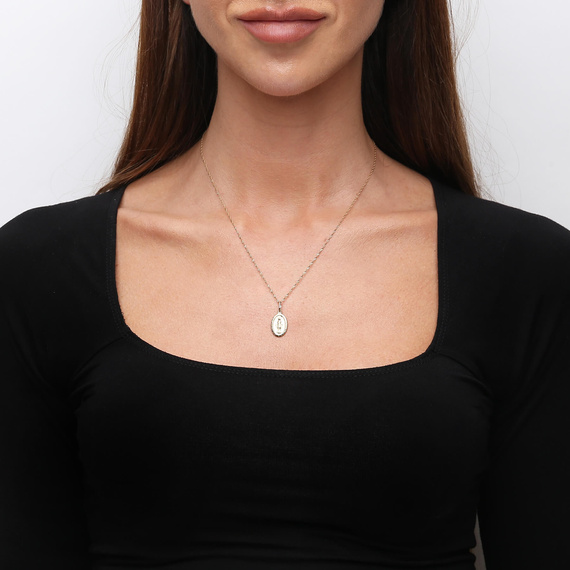 Goldener Anhänger 585 oval wunderschöne Medaille der Muttergottes von Tschenstochau