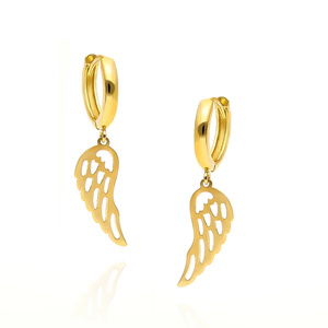Goldanhänger Ohrringe 585 durchbrochene Engelsflügel mit Schnappverschluss