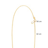 Gold 585 Festkreuz Halskette auf Kreis mit Zirkonia am Verschluss 42 - 45 cm