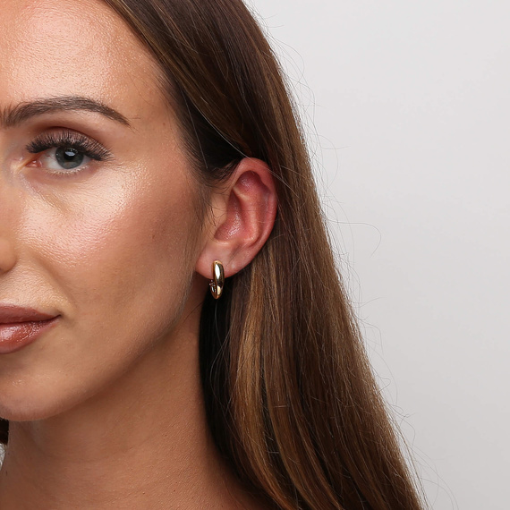 Gold ovale Ohrringe 585 doppelte Ebene durchbrochene Zirkonia Vintage hängen Englisch 2in1