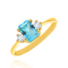 Goldring 585 Saphir 0,43 Karat Diamanten 0,14 Karat