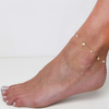 Gold-Bein-Armband mit Ringen 585 feierlichen Kreisen und Zirkonen