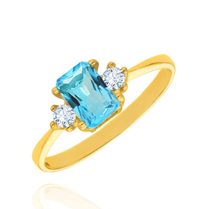 Goldring 585 Saphir 0,43 Karat Diamanten 0,14 Karat