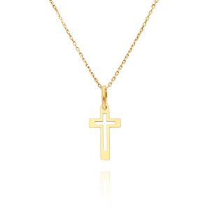 Goldanhänger 585 schlichtes schmales Kreuz 