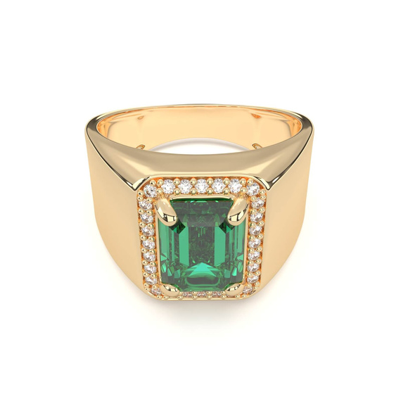 Gold 585 Diamant-Dreifachring mit weißen und schwarzen Diamanten 0,36 ct