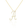 Gold Festkette 585 Buchstabe A groß mit Zirkonen