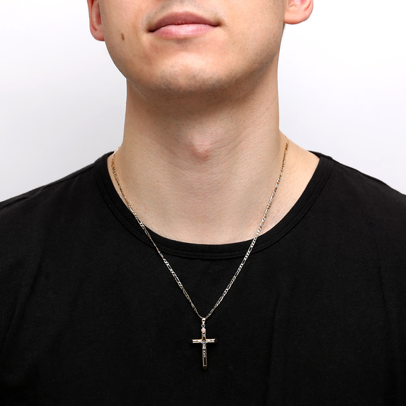 Goldanhänger 585 Jesus gekreuzigt Weiß- und Gelbgold