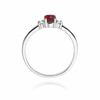 Goldverlobungsring mit großem Rubin 0,60 ct und Diamanten 0,08 ct