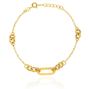 Damen Gold lange Halskette 585 doppelte feierliche Anhänger Rechtecke Sicherheitsnadeln