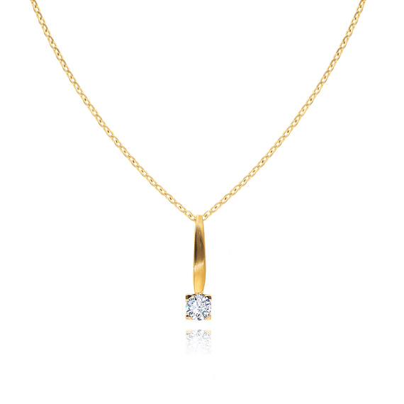 Gold Halskette 585 Zirkonia Anhänger Kette Knöchel 42 cm