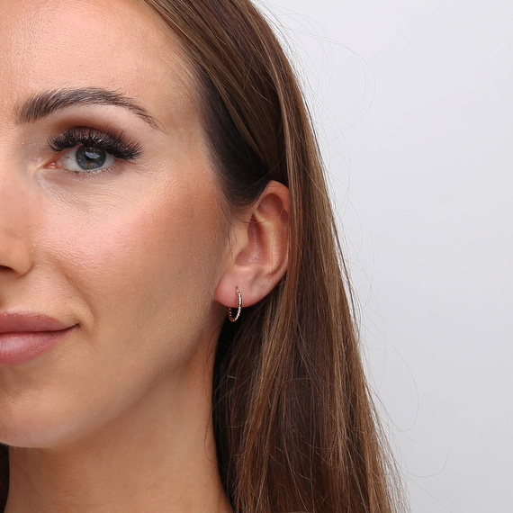 Gold 585 Diamant-Reifenohrringe Durchmesser 2 cm