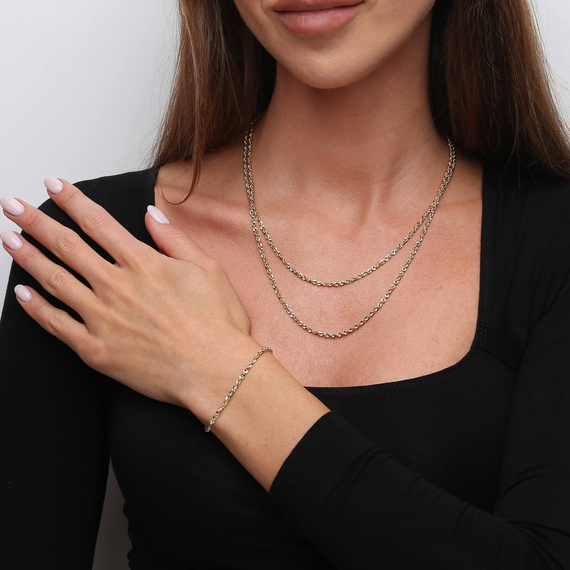 Goldkette 585 Iridiumgeflecht 2,5 mm Länge 50 cm