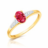 Goldring 585 Saphir 0,43 Karat Diamanten 0,14 Karat