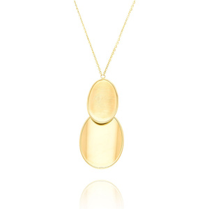 Goldkette 585 zwei verbundene ovale Kreise satiniert 5 cm
