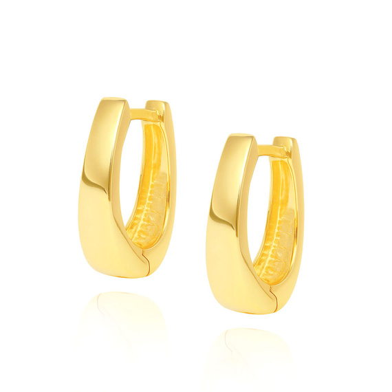 Goldene Ohrringe Kreise 585 erweiterbare Kreise mit Diamanten mit Verschluss