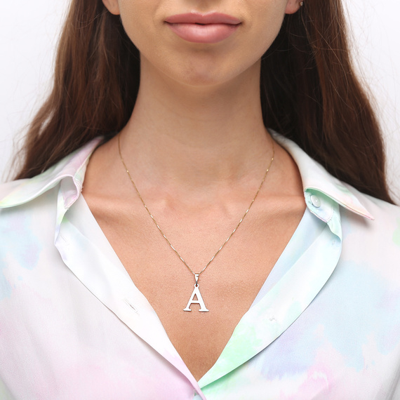 Gold-Anhänger 585 einfacher Buchstabe A Höhe 2 cm