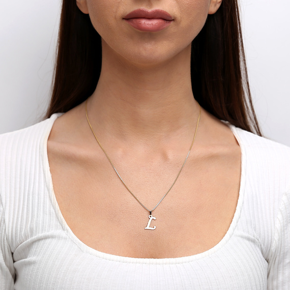 Gold-Anhänger 585 Buchstabe schräg L