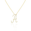 Gold Festkette 585 Buchstabe A groß mit Zirkonen