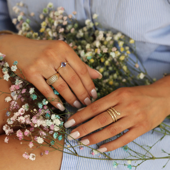 Gold 585 Schlange Schlange Diamantring