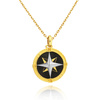 Goldener Anhänger 585 schwarz Kompassstern Himmelsrichtungen Onyx