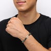 Herren Gold 585 Anker Perlen afrikanischen Türkis Armband auf Schnur