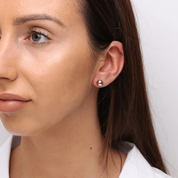 Gold 585 glatt 8 mm Kugel Ohrringe große Post