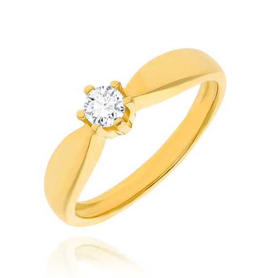 Goldring 585 runder Zirkoniumdioxid