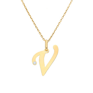 Gold-Anhänger 585 Buchstabe schräg A