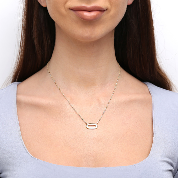 Sicherheitsnadel-Halskette aus Gold 585 Feierliches Fußkettchen