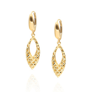 Gold 585 ovale Diamantohrringe mit englischer Schließe