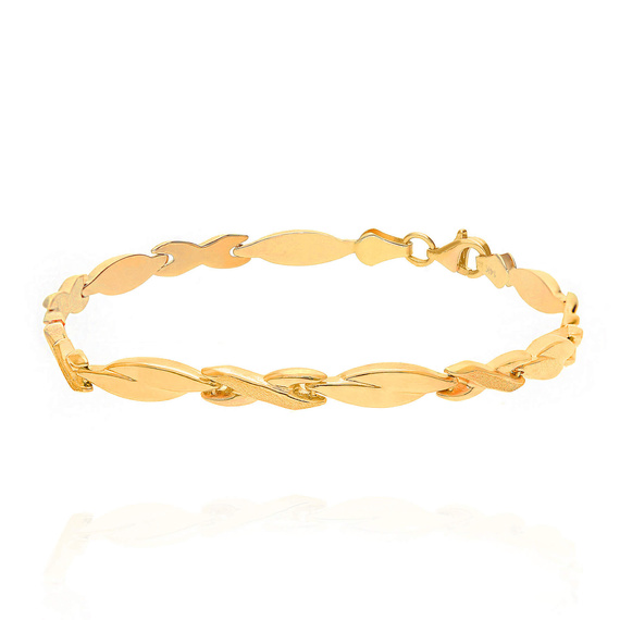 Goldenes Armband 585 klassisch gedreht verbundene Glieder 19 cm