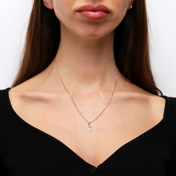 Goldanhänger 585 einfacher Kleinbuchstabe H