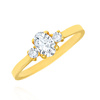 Goldring 585 Saphir 0,43 Karat Diamanten 0,14 Karat